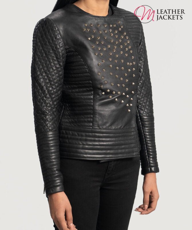 Women's+Celeste+Studded+Black+Leather+Jacket+Side+Pose-3-1664356945850 Women's+Celeste+Studded+Black+Leather+Jacket+Side+Pose-3-1664356945850