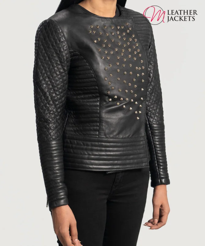 Women's+Celeste+Studded+Black+Leather+Jacket+Side+Pose-3-1664356945850 Women's+Celeste+Studded+Black+Leather+Jacket+Side+Pose-3-1664356945850