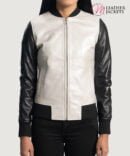 Women's++Cole+Silver+Leather+Bomber+Jacket+Full+Length-2-1664354287703