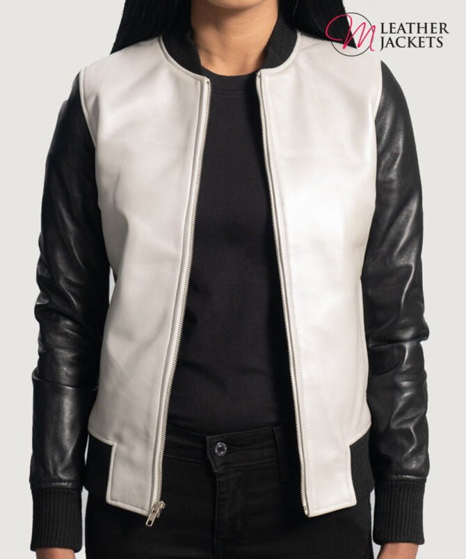 Women's++Cole+Silver+Leather+Bomber+Jacket+Open+Front-4-1664354299822 Women's++Cole+Silver+Leather+Bomber+Jacket+Open+Front-4-1664354299822