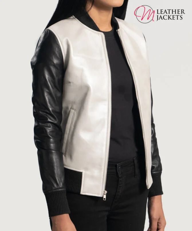 Women's++Cole+Silver+Leather+Bomber+Jacket+Side+Pose-3-1664354294110 Women's++Cole+Silver+Leather+Bomber+Jacket+Side+Pose-3-1664354294110