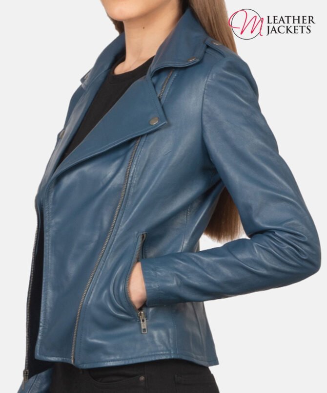 Women's+Flashback+Blue+Leather+Biker+Jacket+Side+Pose-3-1659373829129 Women's+Flashback+Blue+Leather+Biker+Jacket+Side+Pose-3-1659373829129