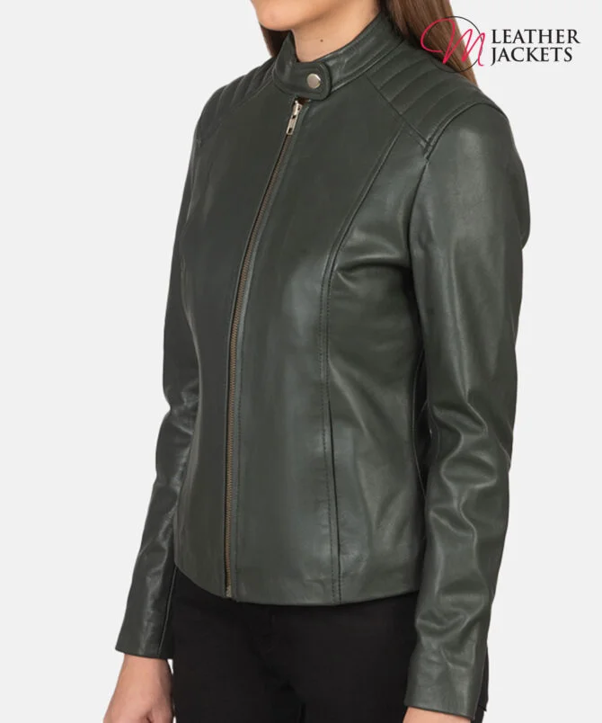 Women's+Kelsee+Green+Leather+Biker+Jacket+Side+Pose-3-1659375378632 Women's+Kelsee+Green+Leather+Biker+Jacket+Side+Pose-3-1659375378632