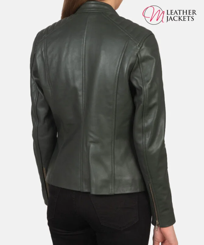 Women's+Kelsee+Green+Leather+Biker+Jacket+Tilted+Back-8-1659375392520 Women's+Kelsee+Green+Leather+Biker+Jacket+Tilted+Back-8-1659375392520