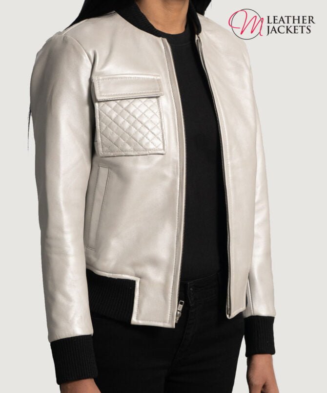 Women's+Lana+Silver+Leather+Bomber+Jacket+Side+Pose-3-1664354087932 Women's+Lana+Silver+Leather+Bomber+Jacket+Side+Pose-3-1664354087932