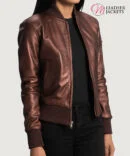 Women's+Reida+Maroon+Leather+Bomber+Jacket+Side+Pose-3-1664354596098