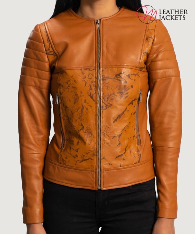 Women's+Sandy+Tan+Dye+Leather+Biker+Jacket+Close+Front-5-1664359193296