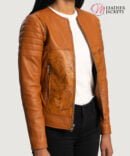 Women's+Sandy+Tan+Dye+Leather+Biker+Jacket+Side+Pose-3-1664359185837