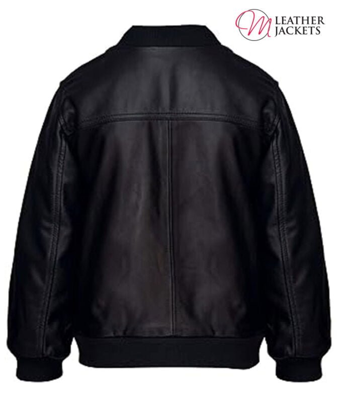 Black Leather Bomber Jacket for Kids Black Leather Bomber Jacket for Kids