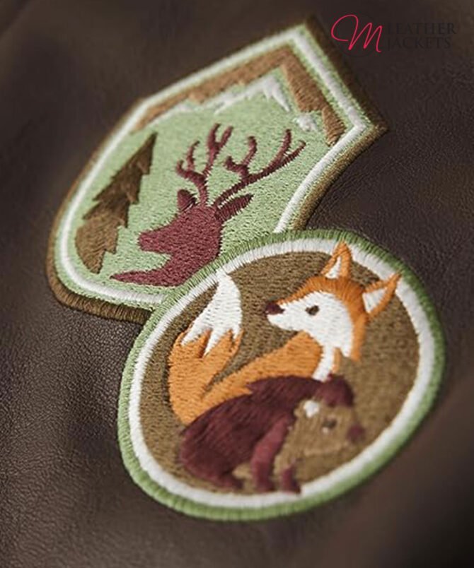 Embroidered Brown Faux Leather Jacket | Boys - Kids Embroidered Brown Faux Leather Jacket for Kids