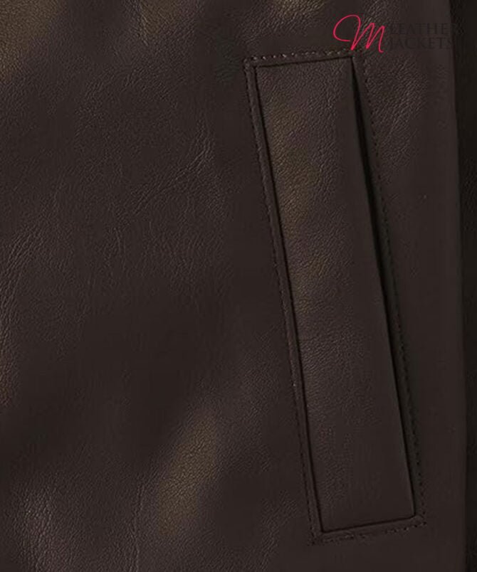 Embroidered Brown Faux Leather Jacket | Boys - Kids Embroidered Brown Faux Leather Jacket for Kids