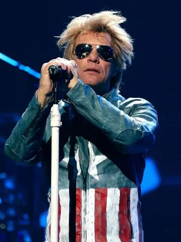 American Singer Jon Bon Jovi USA Flag Leather Jacket American Singer Jon Bon Jovi USA Flag Leather Jacket