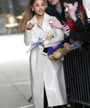 Ariana Grande Leather Long Coat