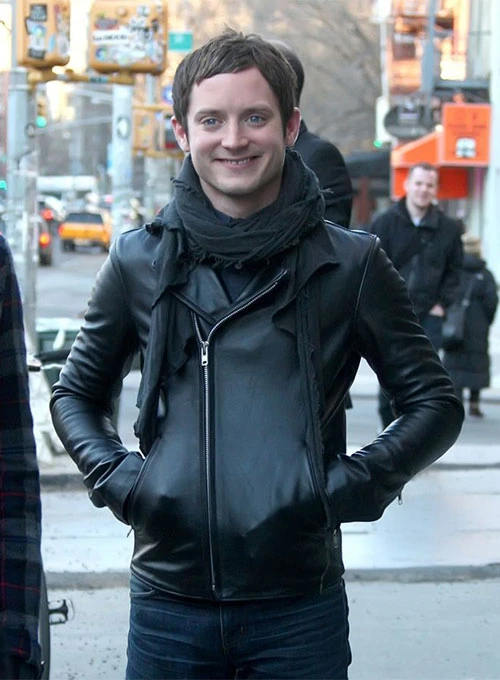 Elijah Wood Black Leather Jacket