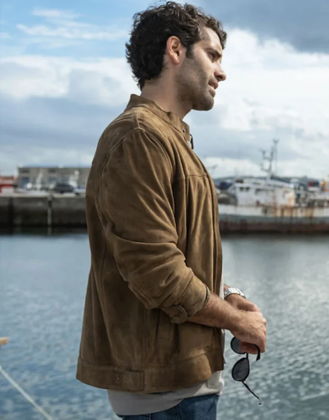 Gangs Of Galicia Tamar Novas Brown Suede Jacket Gangs Of Galicia 2024 Tamar Novas Brown Suede Jacket