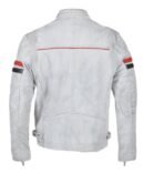 White Biker Style Motorbike Leather Jacket