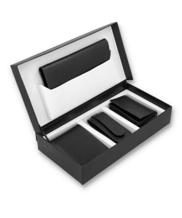 Black Four Piece Leather Gift Set