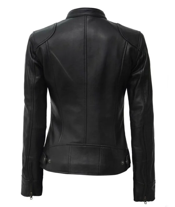 Dodge Women’s Lambskin Leather Moto Jacket Dodge Women’s Lambskin Leather Moto Jacket