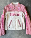 Ferrari Pink Leather Jacket for Women