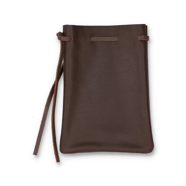 Jackson Brown Leather Drawstring Utility Pouch Jackson Brown Leather Drawstring Utility Pouch
