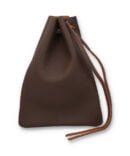 Jackson Large Brown Leather Drawstring Utility Pouch