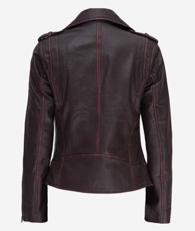 Kirsten Women’s Dark Brown Leather Jacket Kirsten Women’s Dark Brown Biker Leather Jacket