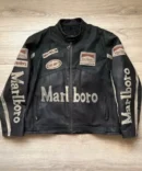 Marlboro 90s Leather Racing Nascar Jacket