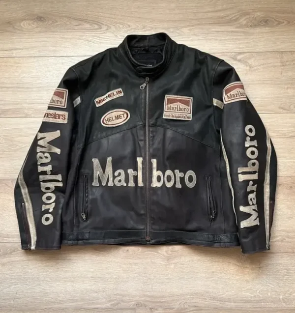 Marlboro 90s Leather Racing Nascar Jacket