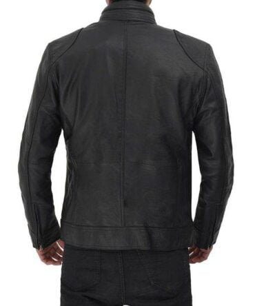 Black Lambskin Leather Biker Jacket