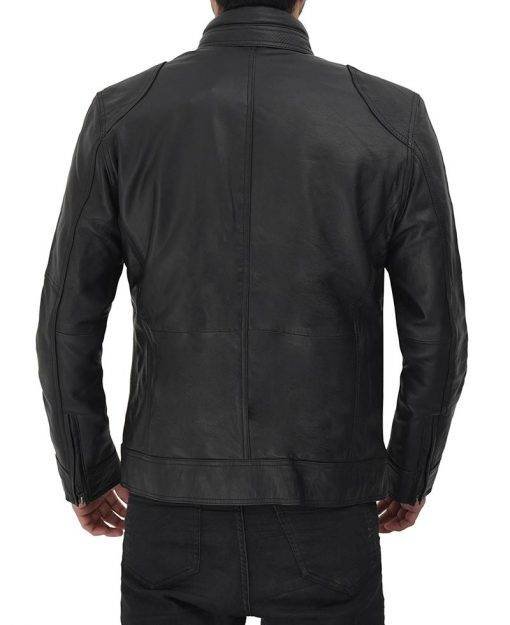 Men’s Lambskin Leather Biker Jacket Black Lambskin Leather Biker Jacket