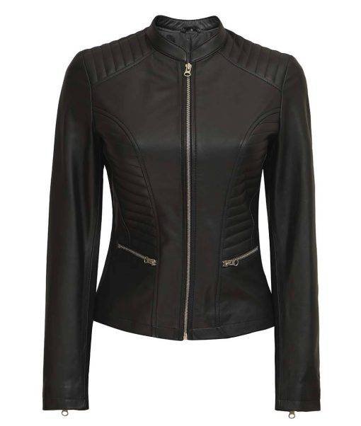 Black Slim Fit Biker Leather Jacket