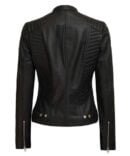 Rachel Women’s Petite Black Slim Fit Biker Leather Jacket