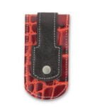 Red and Black Belt Loop leather Keychain