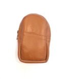 Tan Cigarette and Lighter Leather Zipper Pouch