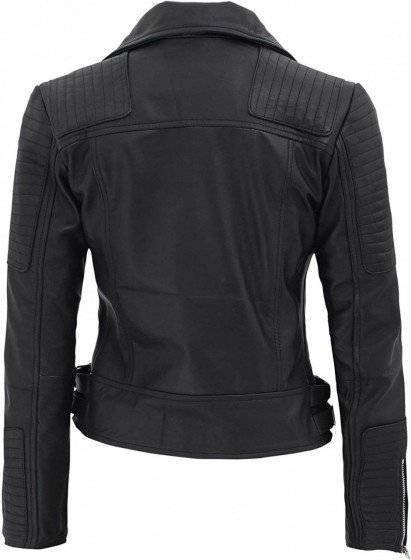 Women’s Asymmetrical Black Leather Jacket Asymmetrical Black Leather Jacket