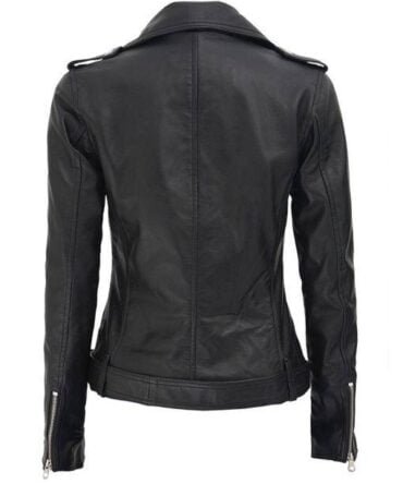 Women’s Asymmetrical Leather Biker Jacket