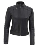 Women’s Black Fitted Leather Biker Jacket