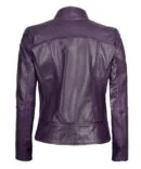 Leather Purple Biker Jacket