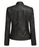 Women’s Slim Fit Black Leather Biker Jacket