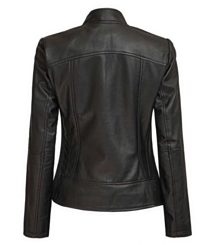 Women’s Slim Fit Black Leather Biker Jacket Women’s Slim Fit Black Leather Biker Jacket