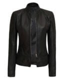 Women’s Slim Fit Leather Biker Jacket