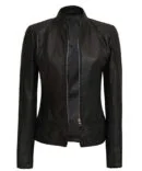 Women’s Slim Fit Leather Biker Jacket