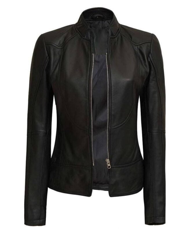 Women’s Slim Fit Leather Biker Jacket