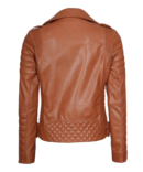 Women’s Tan Moto Leather Jacket