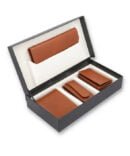 brown leather gift set