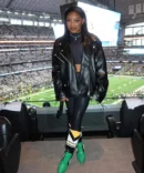 Simone Biles Black Genuine Leather Jacket