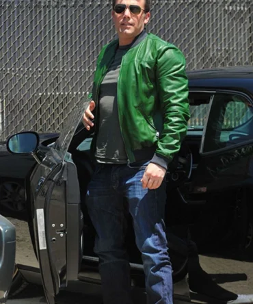 Ben Afleck Green Bomber Leather Jacket