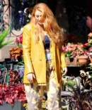 Blakee Lively Quilted yellow Leather Trench Coat - It Ends With us