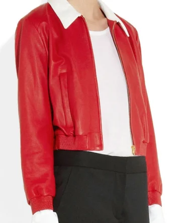 Clasic Red women's Leather Jacket