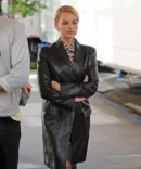 Margot Robie Wolf Of Wall Street Leather Long Coat